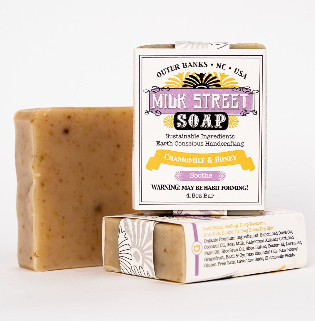 CHAMOMILE HONEY Lavender GOAT MILK Soap Bar Milk Street Soap Co