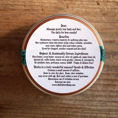 COFFEE UNSCENTED VEGAN SHEA BODY BUTTER- SCAR SUPPORT
